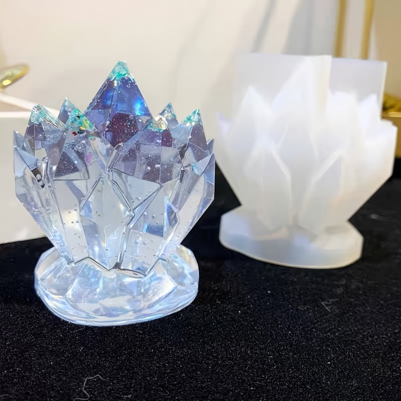 Candle Making Moulds - 1pckristallcluster dekorative silikonform kerze slinger sieraden