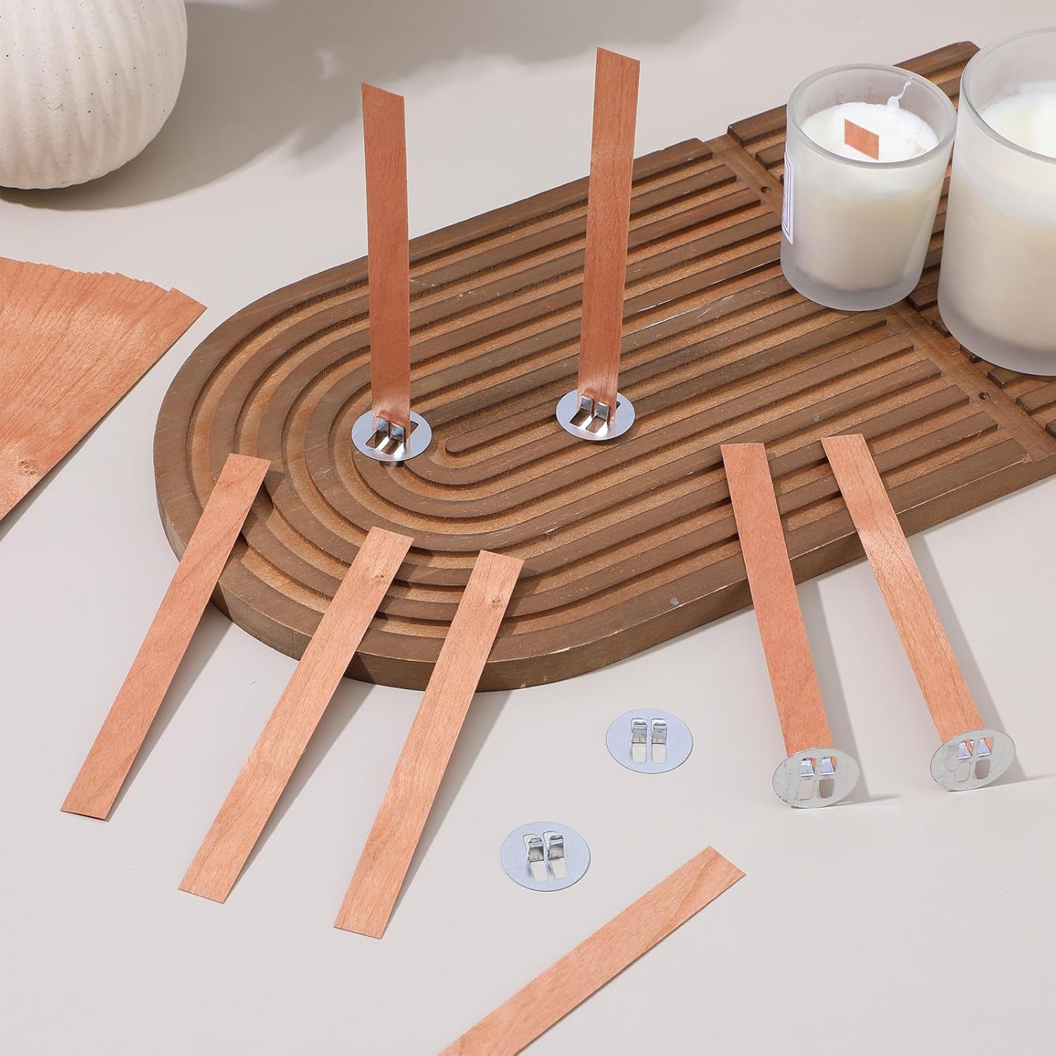 Candle Making Video - 60 adet ahşap fitiller mum yapımı