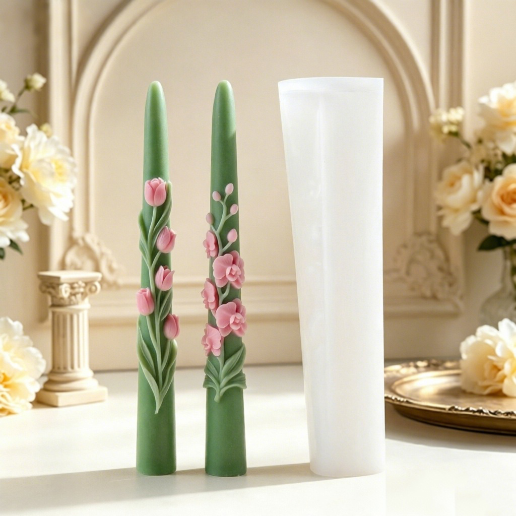 Uzun Saplı Çiçek Şeklinde Mum  - Candle Making Video incelemesi ve fiyatı