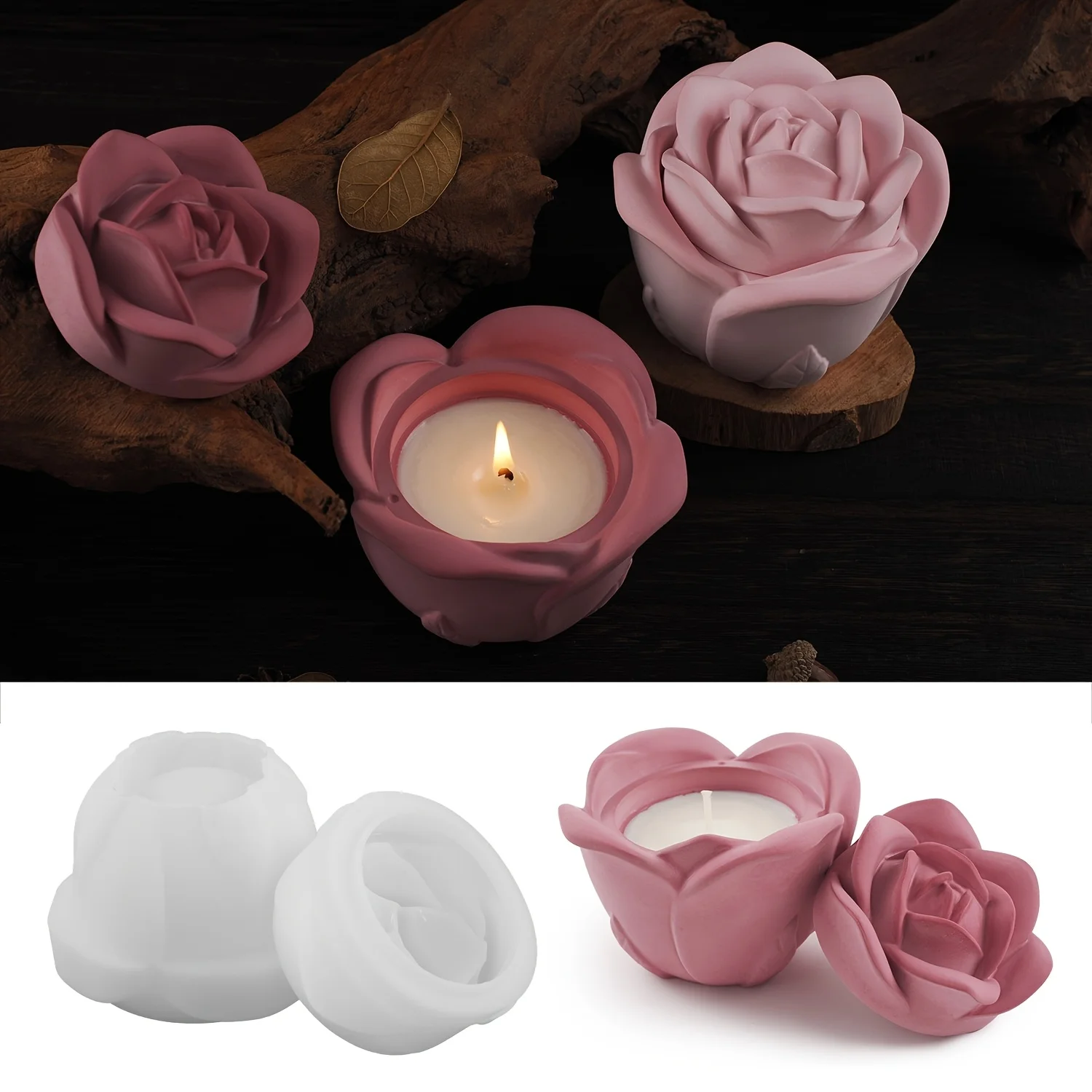 2 Parçalı Gül Şeklinde Silikon - Candle Making Moulds incelemesi ve fiyatı