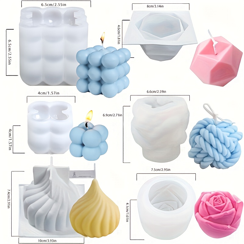 6'lı silikon mum kalıp seti, m - Candle Making Yarn incelemesi ve fiyatı