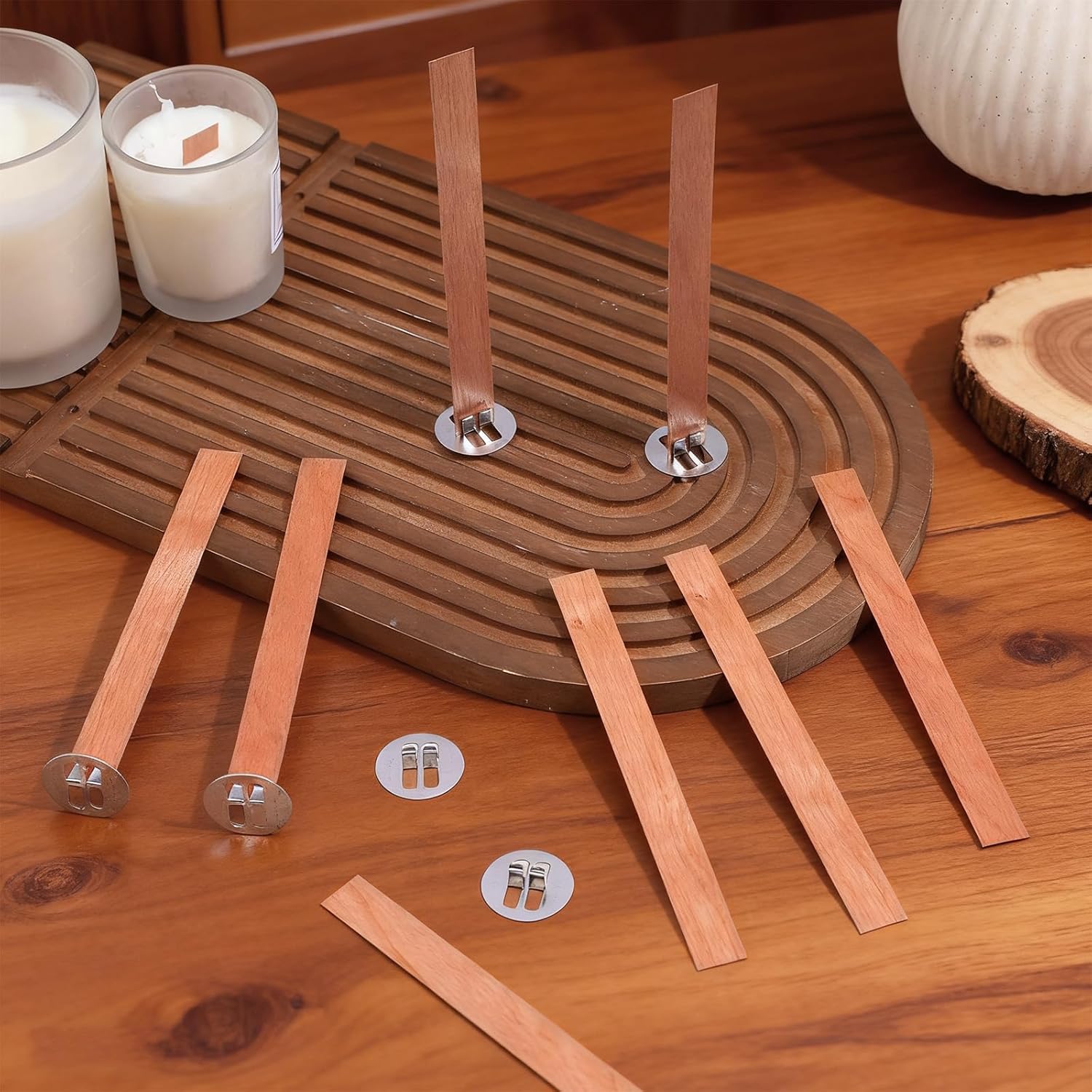 60 adet ahşap fitiller mum yap - Candle Making Video incelemesi ve fiyatı